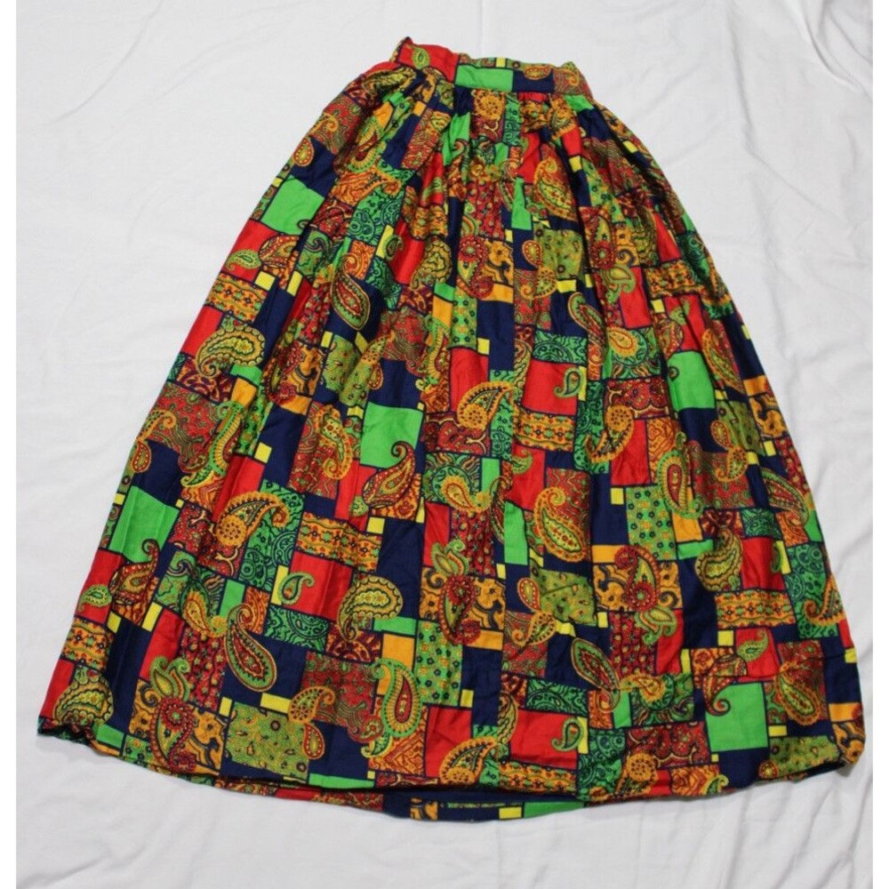 Beautiful Colorful Handmade High Waisted Puffy Long Skirt Patch Work Fabric DIY